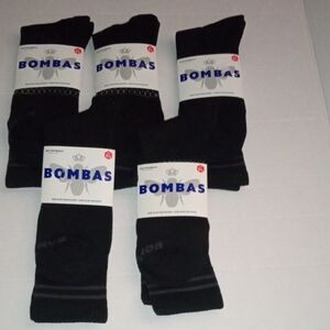 Bombas Men's Black XL Crew Socks  Five Pairs 5 Pairs.